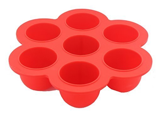 Chef Vinny 7 Slot Silicone Baby Food Container- Freezer, Microwave Dishwasher Safe (Red)