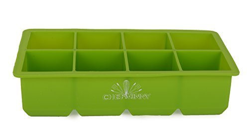 Chef Vinny 8 Cavity Silicone King Cube Ice Tray Green