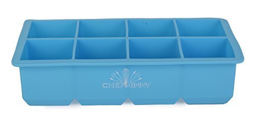 Chef Vinny 8 Cavity Silicone King Cube Ice Tray light blue