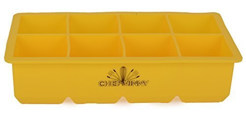 Chef Vinny 8 Cavity Silicone King Cube Ice Tray Yellow