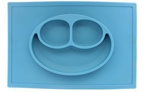 Chef Vinny Large Smiley Face Silicone Baby Placemat (Blue) …