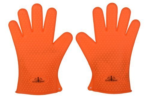 Chef Vinny Silicone Oven Gloves Orange