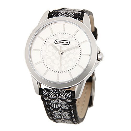 COACH Women&#39;s Classic Signature Strap Watch Silver/Black Watch