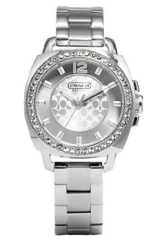 Coach Womens 14501699 Mini Boyfriend Silver Tone Bracelet Watch