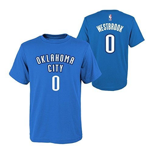 Oklahoma City Thunder NBA Russell Westbrook Youth Flat Basic Name &amp; Number Tee (Royal) L