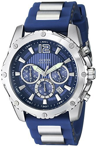 GUESS Men&#39;s U0167G3 Blue Bold Move Chronograph Sport Watch