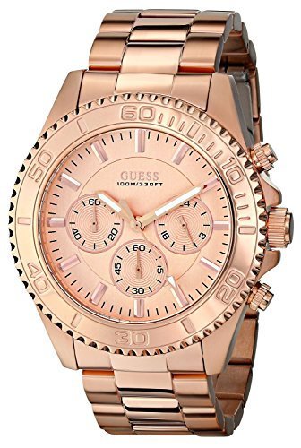 GUESS Men&#39;s U0170G4  Sporty &amp; Sophisticated Rose Gold-Tone Chronograph Watch