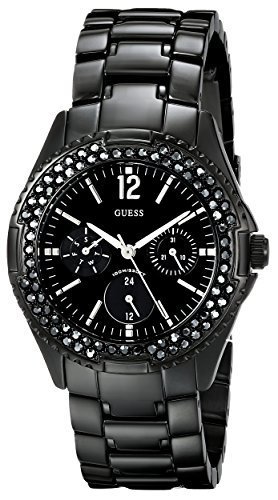 GUESS Women&#39;s U13007L1 Classic Multi-Function Black IP Watch