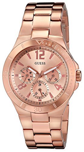 GUESS Women&#39;s U13624L1 Active Shine Multi-Function Rose Gold-Tone Sport Watch