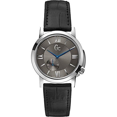 Guess GC Womens SlimClass Roman Numerals Swiss Made SS Case Leather Watch X59010L5S