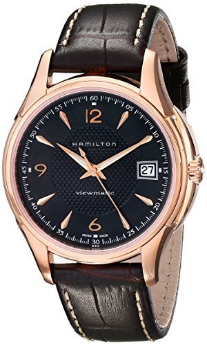 Hamilton Men's H32445585 Jassmaster Viewmatic Black Dial Goldtone Watch