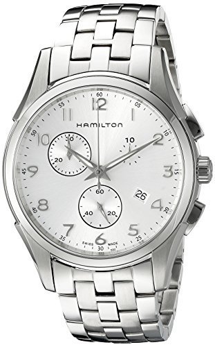 Hamilton Men's H38612153 Jazzmaster Thinline Chronograph Silver Dial Watch