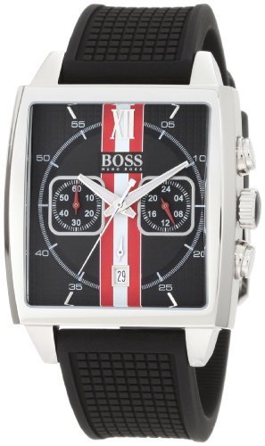 Hugo Boss Chronograph Black Dial Black Silicone Mens Watch 1512731