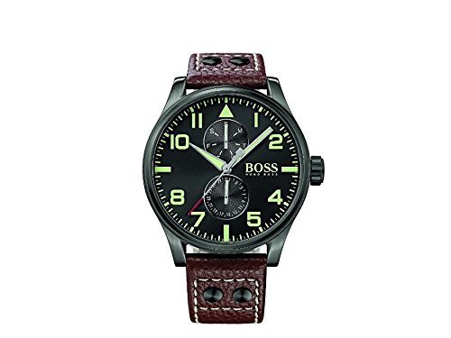 Riet Claire Mus Hugo Boss Men's Chronograph Boss Black Aeroliner Maxx Brown Leather Strap  Watch 50mm 1513079