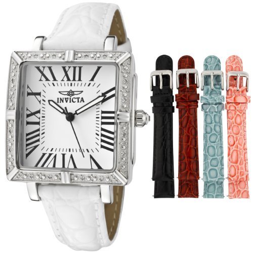 Invicta Women&#39;s 11729 Wildflower Diamond Accented Interchangeable Leather Strap Watch Set