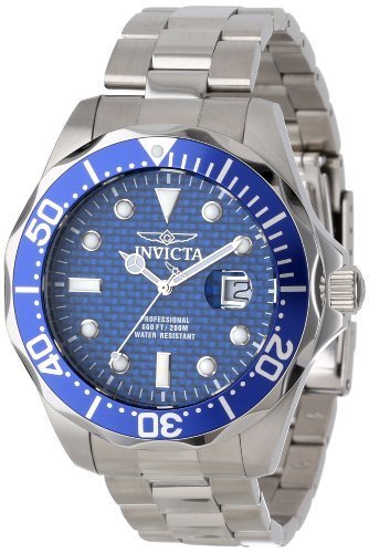 Invicta Men&#39;s 12563 Pro Diver Blue Carbon Fiber Dial Stainless Steel Watch