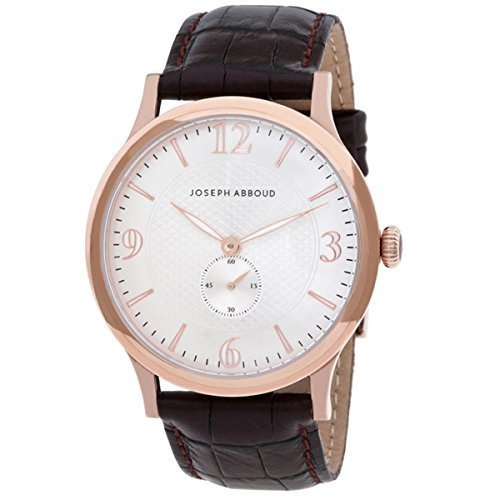 Joseph Abboud Franklin Collection Men&#39;s Rose Goldtone and Brown Leather Watch Ref.8026