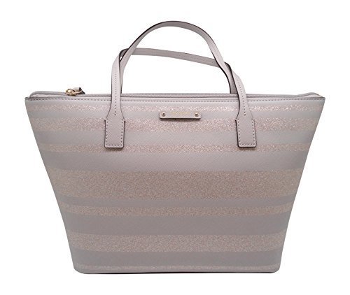 Kate Spade New York Haven Lane Hani Shoulder Handbag (Grey Glitter Stripe)