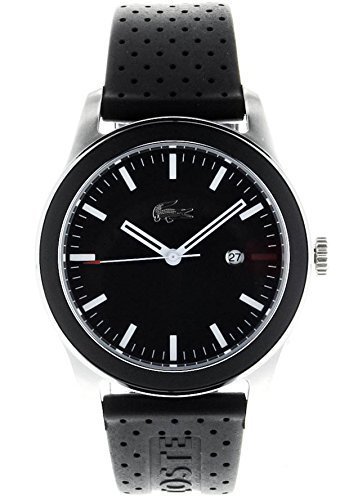 Lacoste Men&#39;s Black Dial Black Rubber