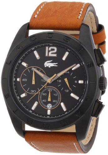 Lacoste &#39;Panama&#39; Chronograph Leather Strap Watch