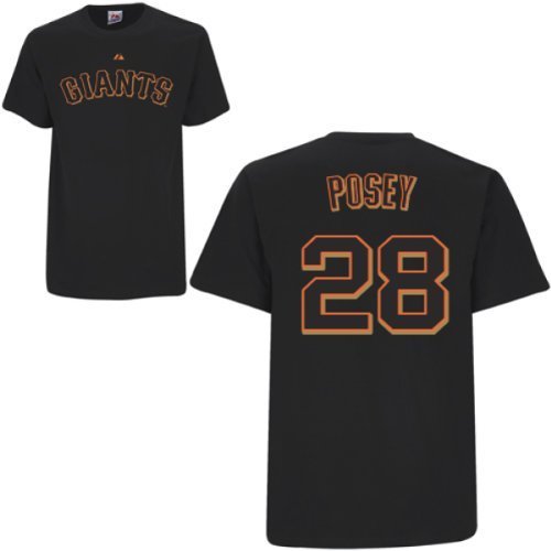 Majestic Athletic San Francisco Giants Buster Posey Youth Black Name and Number T-Shirt(Small 8)