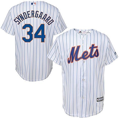 Majestic Noah Syndergaard New York Mets MLB Youth White Home Cool Base Replica Jersey (Size Small 8)