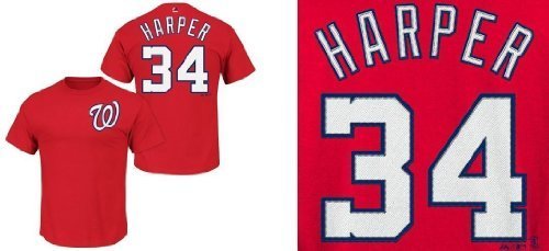 Bryce Harper Washington Nationals Red Youth Jersey Name and Number T-shirt