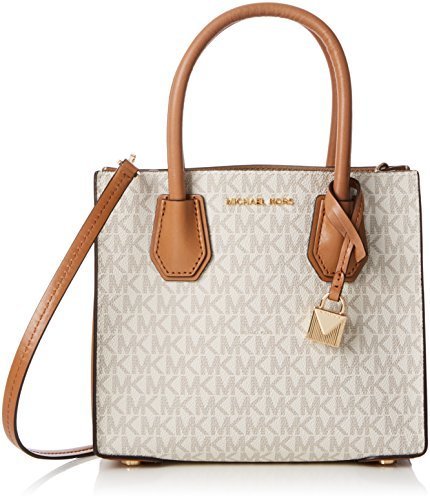 Michael Kors Mercer Signature Messenger Bag - Vanilla