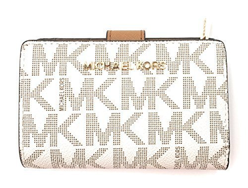 Michael Kors Jet Set Travel PVC Signature Bifold Zip Coin Wallet Clutch