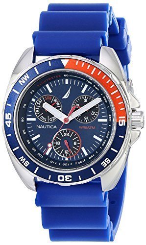 Nautica Men&#39;s N07578G Sport Ring Blue and Red Watch