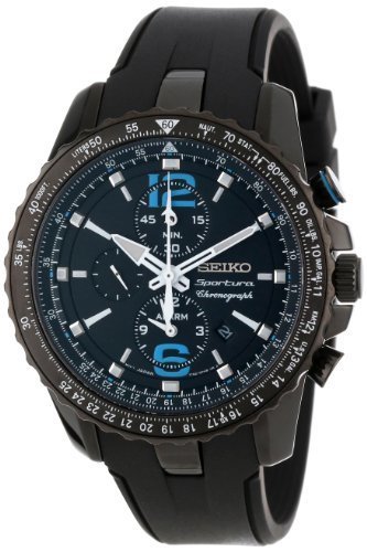 Seiko Men&#39;s SNAF25 Sportura Aviator Alarm Chronograph Japanese Quartz Watch