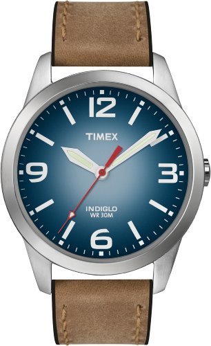 Timex Men&#39;s T2N631 Weekender Classic Casual Brown Leather Strap Watch