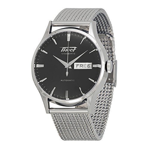 Tissot Visodate Black Dial Stainless Steel Mesh Watch T0194301105100