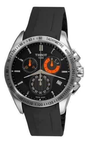 Tissot Men&#39;s T0244171705100 Veloci-T Chronograph Black Dial Watch
