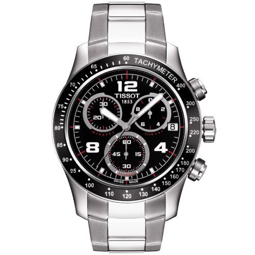 Tissot V8 Black Dial Stainless Steel Chrono Quartz Men&#39;s Watch T0394171105702