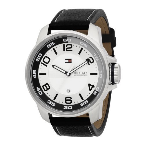 Tommy Hilfiger Men&#39;s 1790714 Sport Stainless Steel Case with Leather Strap Watch