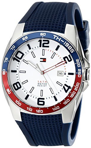 Tommy Hilfiger Men&#39;s 1790885 Stainless Steel Watch With Blue Silicone Band