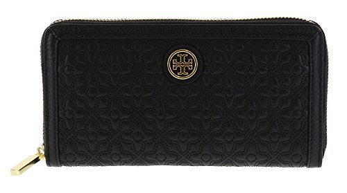 Tory Burch Bryant Zip Around Continental Wallet in Black