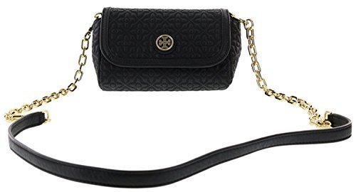 Tory Burch Bryant Quilted Leather Small Crossbody Handbag, Style No. 34029 (Black)