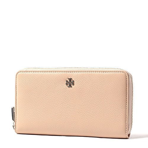 Tory Burch Mercer Zip Soft Pebbled Leather Continental Wallet Style No. 31412 (Light Oak)