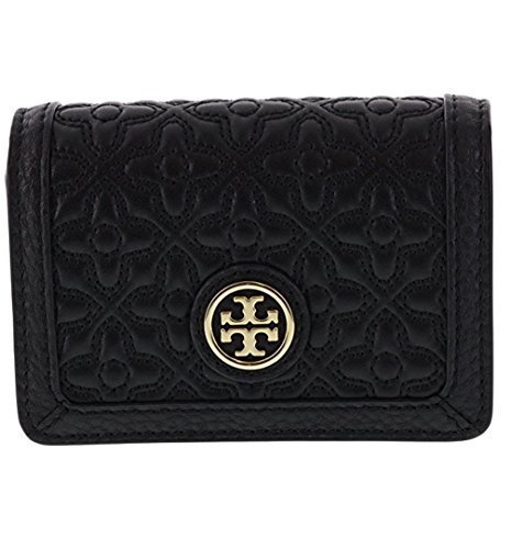 Tory Burch Bryant Foldable Card Case in Quilted Leather, Style No 34032 (Black)
