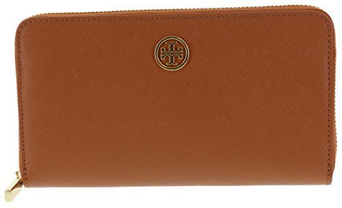 Tory Burch Robinson Zip Continental Wallet in Saffiano Leather, Style No. 33650 (Luggage)