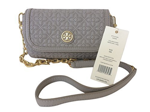 Tory Burch Bryant Quilted Leather Small Cross-body (Mercury)