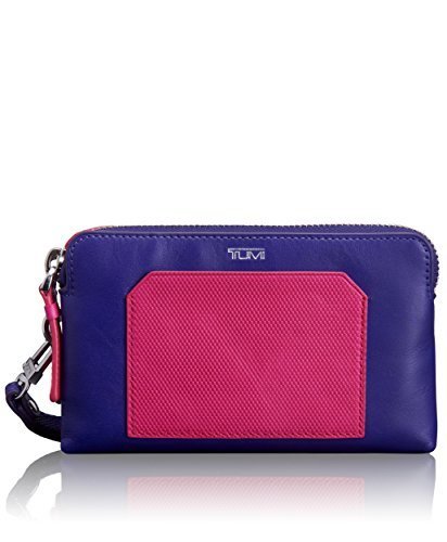 Tumi Prism Double Zip Leather Phone Case, Fuchsia/Plum, One Size