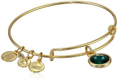 Alex and Ani &quot;Bangle Bar&quot; May Imitation Birthstone Gold-Tone Expandable Bracelet