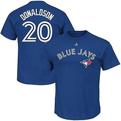Majestic Athletic OuterStuff Josh Donaldson Toronto Blue Jays #20 Blue Youth Name &amp; Number Shirt