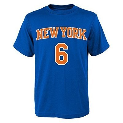 Kristaps Porzingis New York Knicks #6 Youth Player Name &amp; Number T-Shirt Blue