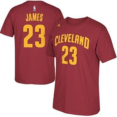 NBA Youth 8-20 Performance Game Time Team Color Player Name and Number Jersey T-Shirt (Large 14/16, LeBron James)