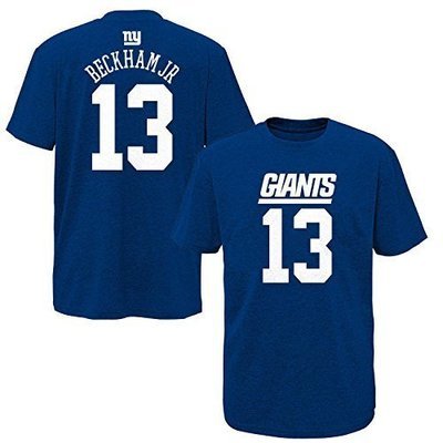 Odell Beckham Jr New York Giants Blue Youth Name and Number Jersey T-shirt-large