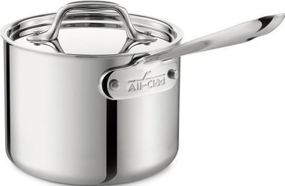 All-Clad 4201.5 Stainless Steel Tri-Ply Bonded Dishwasher Safe Sauce Pan with Lid Cookware, 1.5-Quart, Silver